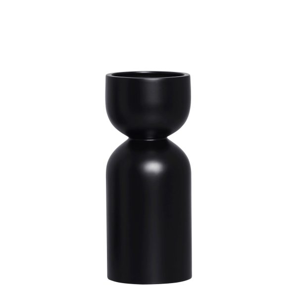 VASO CERAMICA PRETO FOSCO TAÇA COD 8969