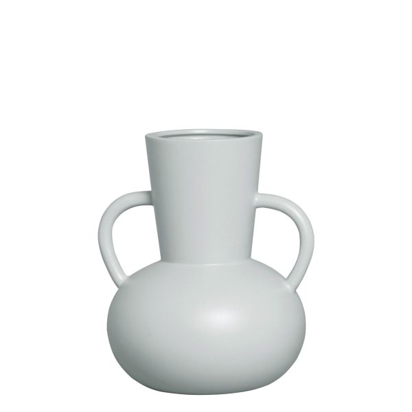 Vaso Ceramica Off White com Alça Cod 8973