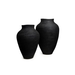 vaso ceramica preto g 8155 p 8156
