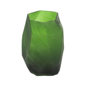 vaso vidro verde fosco hexagonal cod 8509