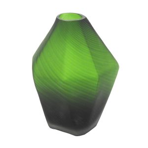 vaso vidro verde fosco trapezio cod 8506