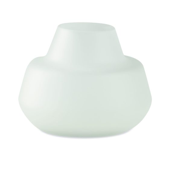 vaso vidro branco fosco baixo cod 1106