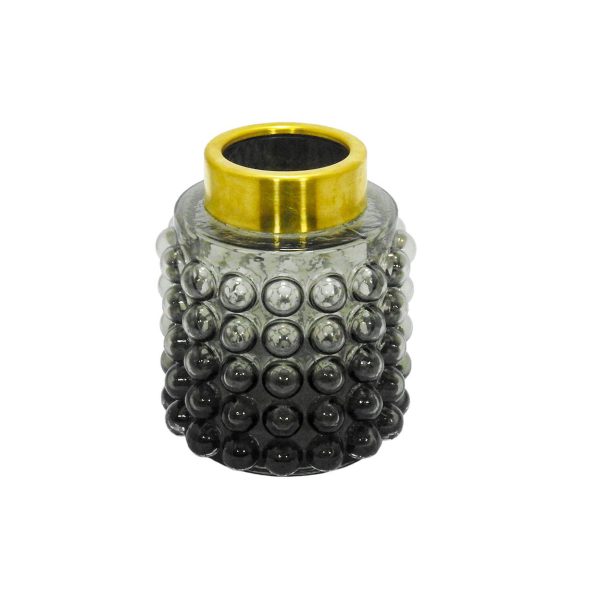 VASO VIDRO BOLAS FUME BOCAL DOURADO COD 10373