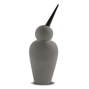 Escultura passarinho cinza
