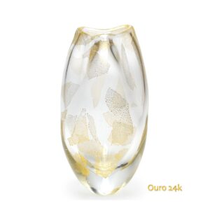 Mini Vaso Transparente com Ouro