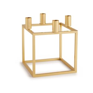 Porta Velas de Metal Dourado