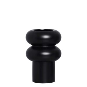 Vaso Ceramica Preto com Anéis