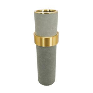 Vaso Cinza com Dourado