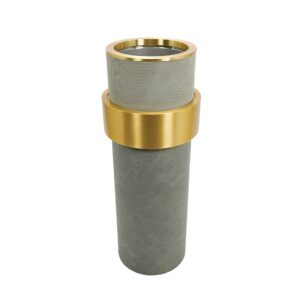 Vaso Cinza com Dourado