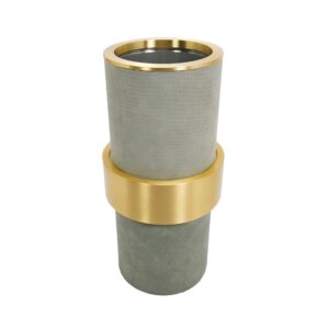 Vaso Cinza com Dourado