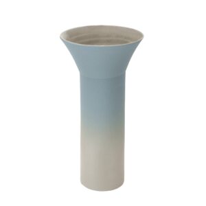 Vaso Cerâmica Azul Cone Alto