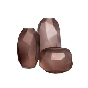 Vaso Vidro Marsala Hexagonal