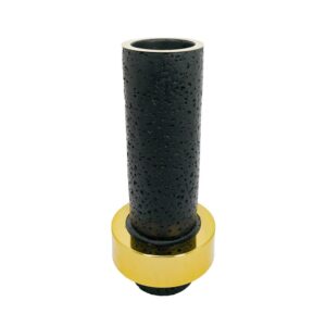 Vaso Resina Preto Anel Dourado