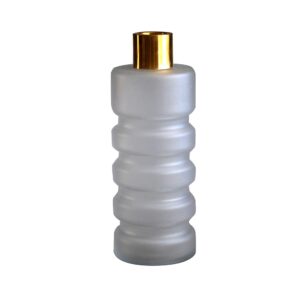 Vaso Vidro Branco Fosco com Bocal Dourado Dourado