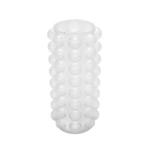 Vaso Vidro Branco Fosco Bolas