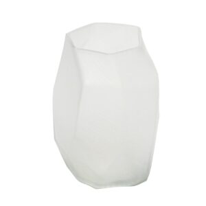 Vaso Vidro Branco Fosco Hexagonal