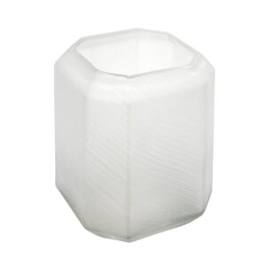 Vaso Vidro Branco Fosco Facetado Médio