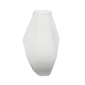 Vaso Vidro Branco Fosco Trapézio