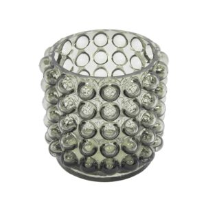 Vaso Vidro Cinza Bolas Baixo