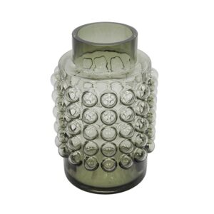 Vaso Vidro Cinza Bolas