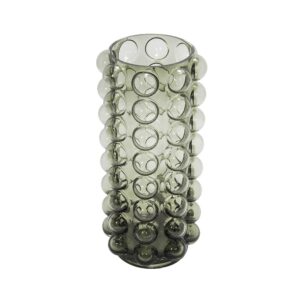 Vaso Vidro Cinza Bolas