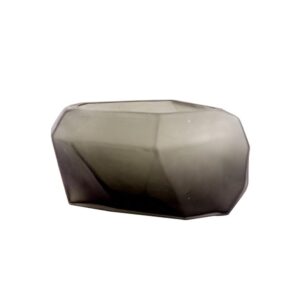 Vaso Vidro Cinza Fosco Hexagonal