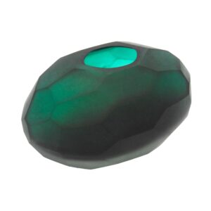 Vaso Vidro Verde Musgo Oval  Horiz