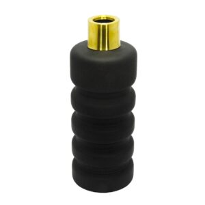 Vaso Vidro Preto Fosco Bolas Bocal Dourado