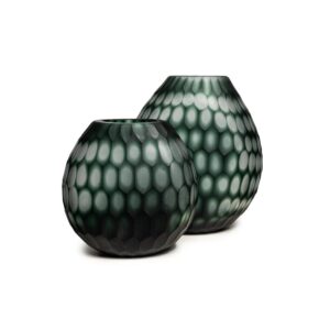 Vaso  Vidro Verde Musgo Oval