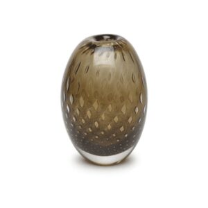 Mini Vaso Oval Fume com Ouro