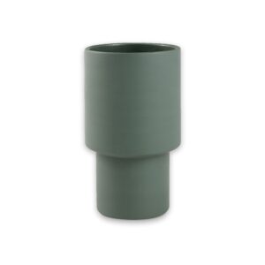 Vaso alto de cerâmica verde