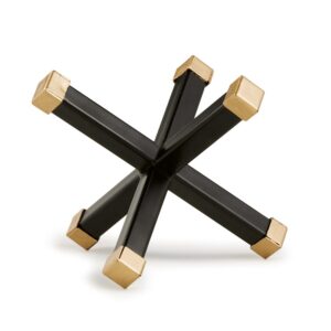 Forma Geometrica Preta com Detalhes Dourados