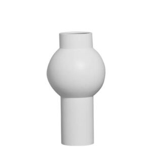Vaso Cerâmica Branco Fosco com Esfera