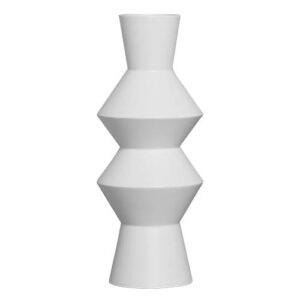 Vaso Ceramica Branco Fosco com Anéis