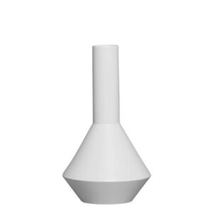 Vaso Cerâmica Branco Fosco com Base