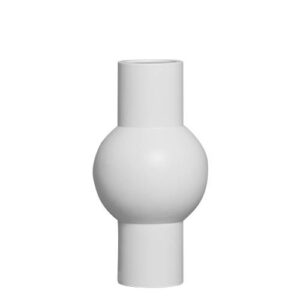 Vaso Cerâmica Branco Fosco com Esfera
