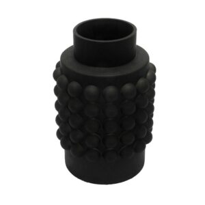 Vaso Vidro Preto Fosco Bolas Baixo