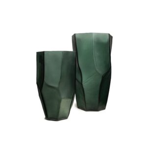 Vaso  Vidro Verde Hexagonal