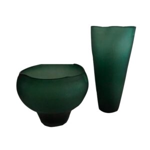 Vaso  Vidro Verde Ondulado