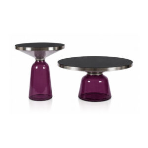 Mesa Lateral Radiante - Vidro Pink
