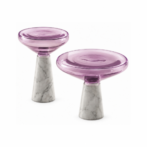 Mesa Lateral Reflexo - Vidro Uva